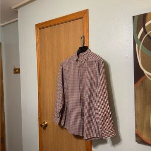 Eddie Bauer Large w/Plaid Print Long Sleeve Button-Front Casual Shirt - EUC